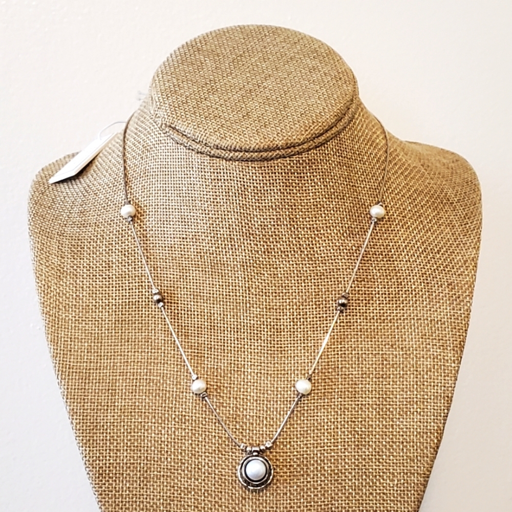 Didae Shablool Israel NWT 925 Baroque Pearl Station Necklace 17"